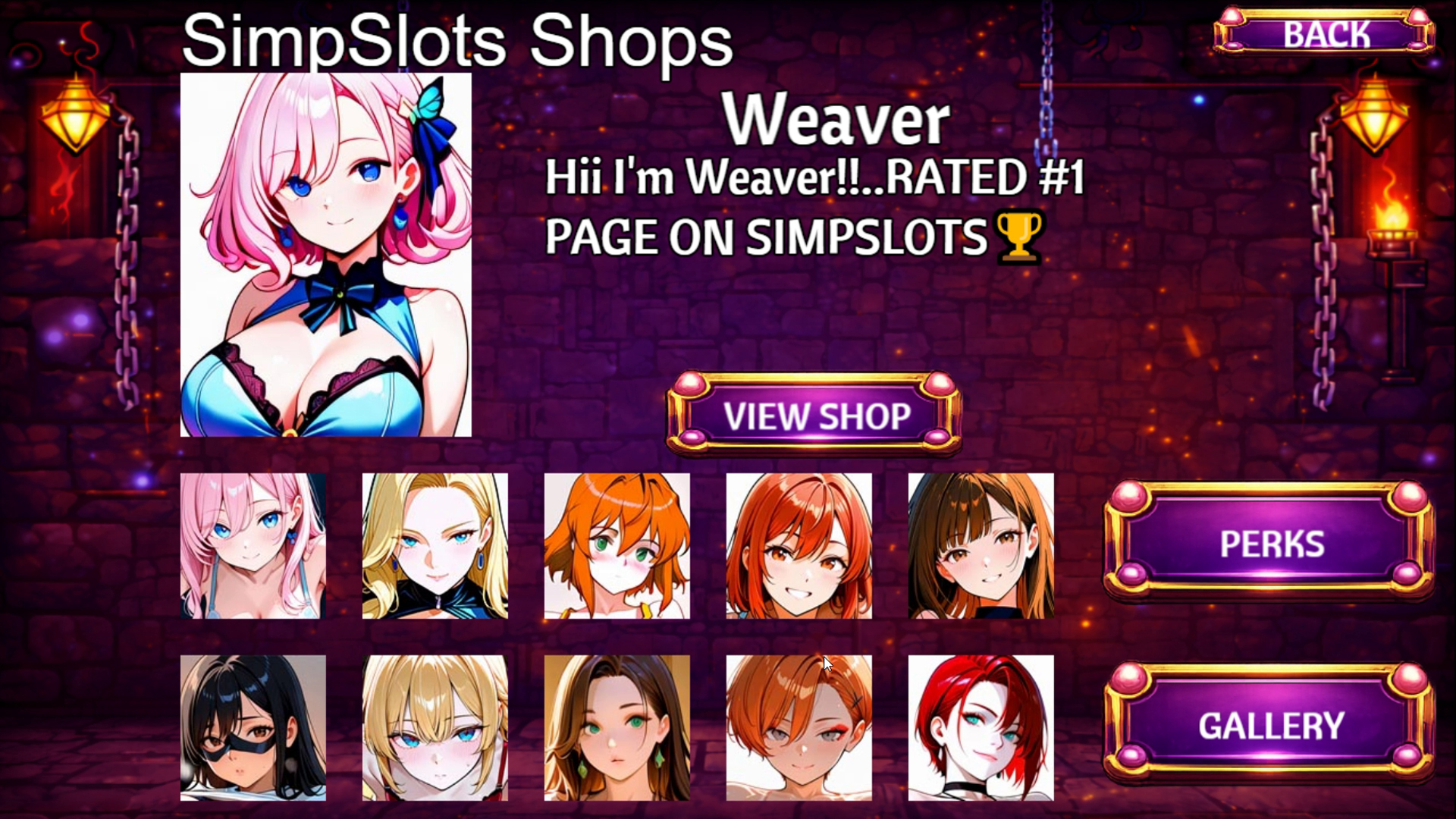 Character select screen