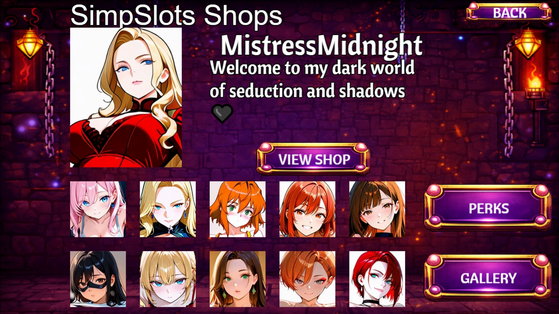 anime slot machine game UI